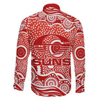 Gold Coast Suns Family Matching Summer Maxi Dress and Hawaiian Shirt Aboriginal Dot Pattern - Football Mascot Heritage Pride