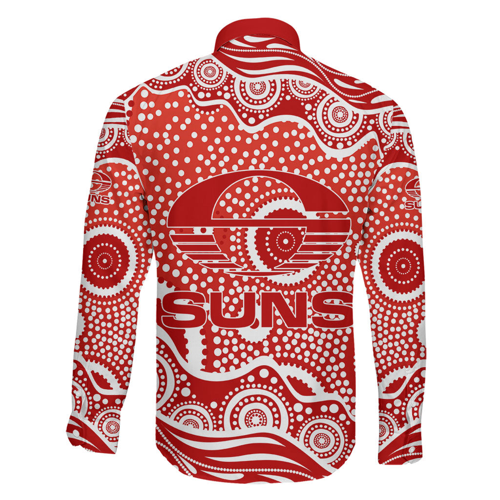 Gold Coast Suns Family Matching Tank Maxi Dress and Hawaiian Shirt Aboriginal Dot Pattern - Football Mascot Heritage Pride