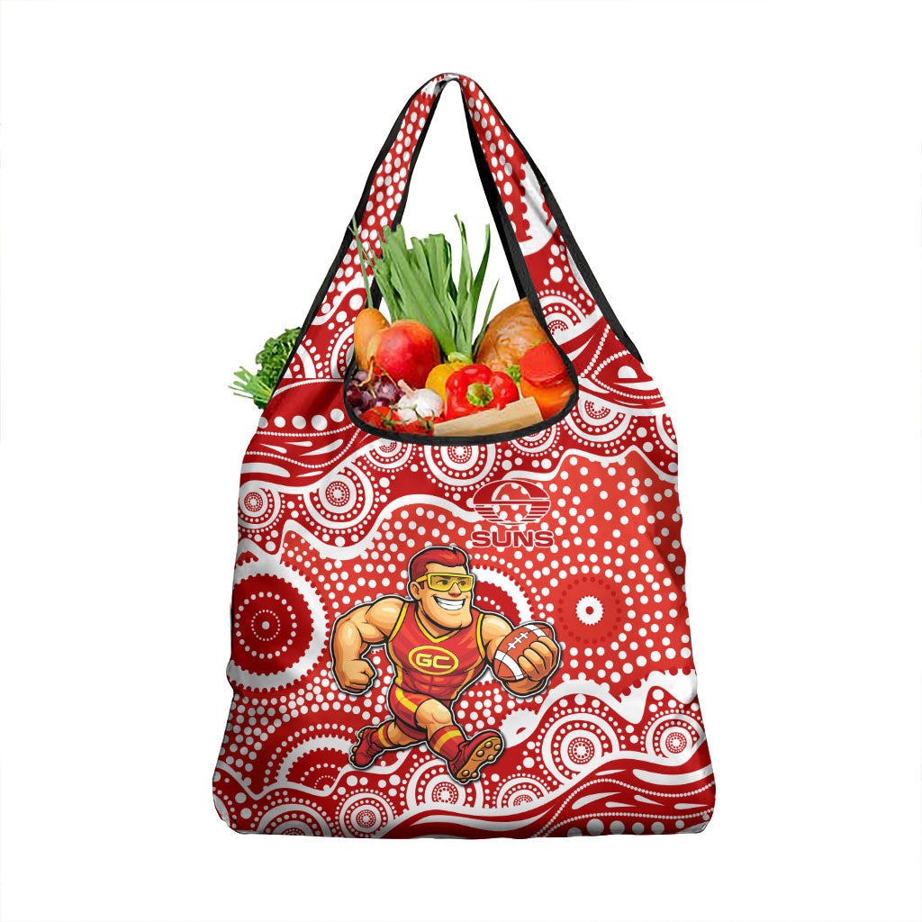 Gold Coast Suns Grocery Bag Aboriginal Dot Pattern - Football Mascot Heritage Pride