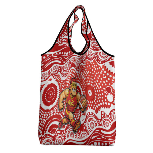 Gold Coast Suns Grocery Bag Aboriginal Dot Pattern - Football Mascot Heritage Pride