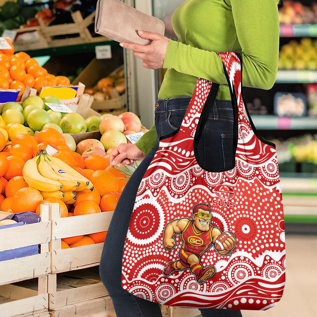 Gold Coast Suns Grocery Bag Aboriginal Dot Pattern - Football Mascot Heritage Pride