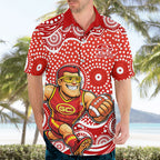 Gold Coast Suns Hawaiian Shirt Aboriginal Dot Pattern - Football Mascot Heritage Pride