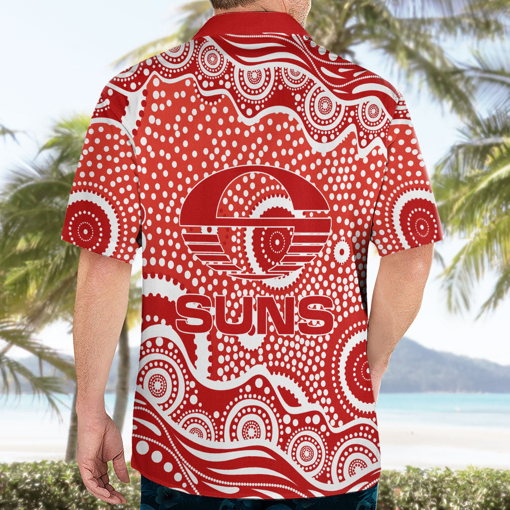Gold Coast Suns Hawaiian Shirt Aboriginal Dot Pattern - Football Mascot Heritage Pride
