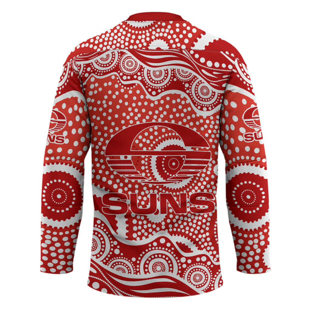 Gold Coast Suns Hockey Jersey Aboriginal Dot Pattern - Football Mascot Heritage Pride