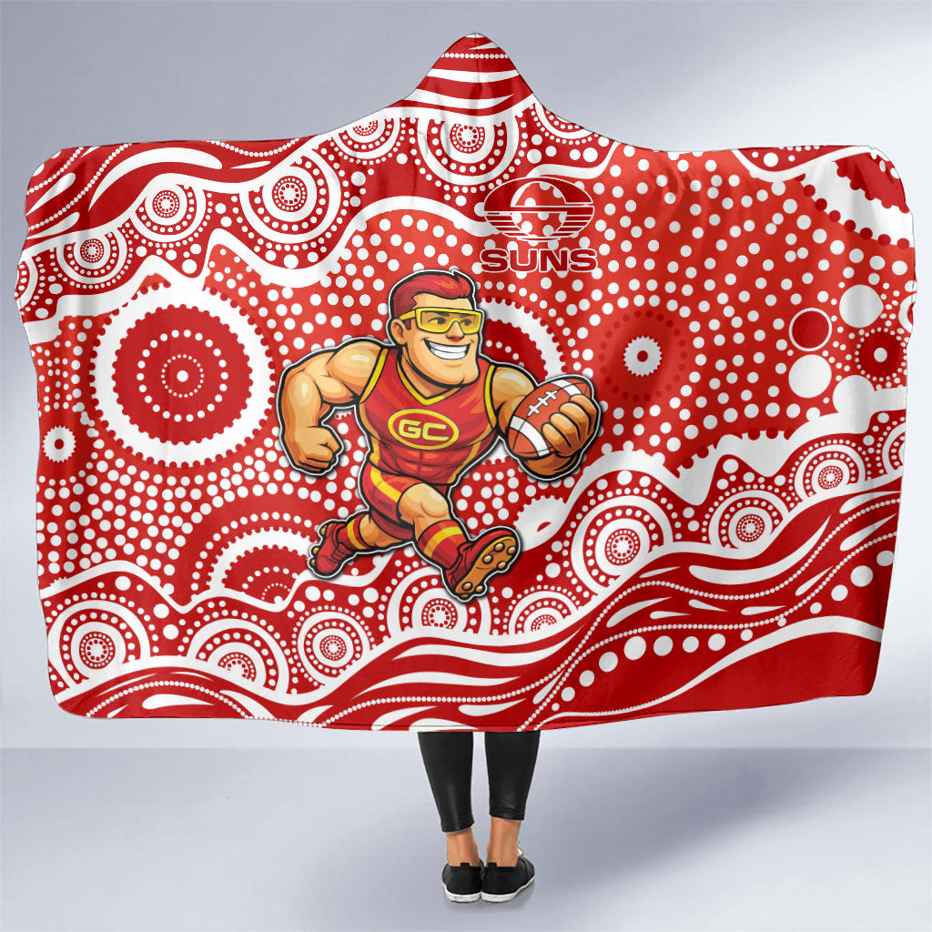 Gold Coast Suns Hooded Blanket Aboriginal Dot Pattern - Football Mascot Heritage Pride
