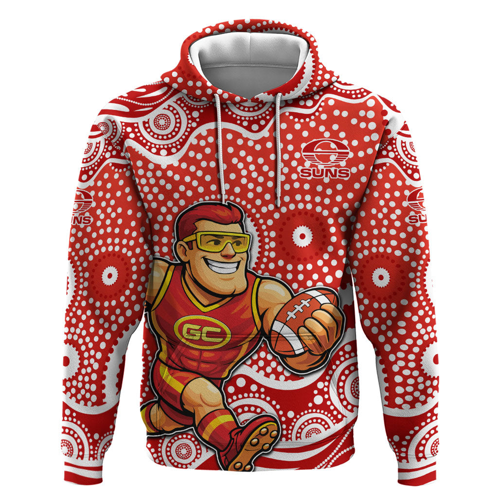 Gold Coast Suns Hoodie Aboriginal Dot Pattern - Football Mascot Heritage Pride