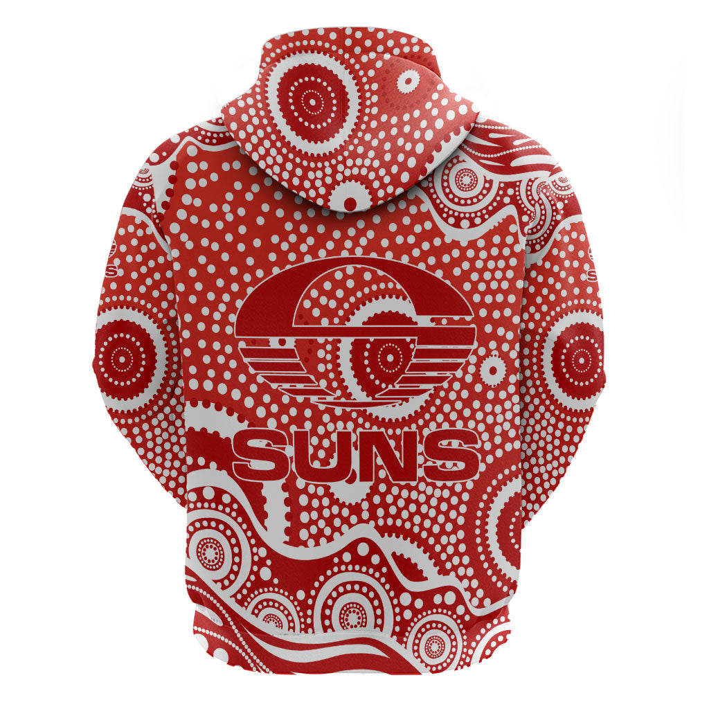 Gold Coast Suns Hoodie Aboriginal Dot Pattern - Football Mascot Heritage Pride