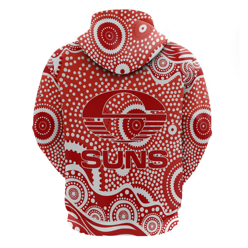 Gold Coast Suns Hoodie Aboriginal Dot Pattern - Football Mascot Heritage Pride