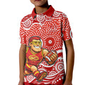 Gold Coast Suns Kid Polo Shirt Aboriginal Dot Pattern - Football Mascot Heritage Pride