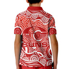 Gold Coast Suns Kid Polo Shirt Aboriginal Dot Pattern - Football Mascot Heritage Pride