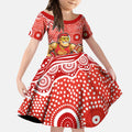Gold Coast Suns Kid Short Sleeve Dress Aboriginal Dot Pattern - Football Mascot Heritage Pride