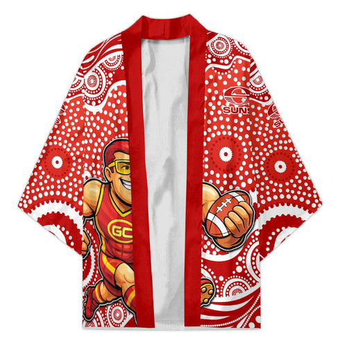 Gold Coast Suns Kimono Aboriginal Dot Pattern - Football Mascot Heritage Pride