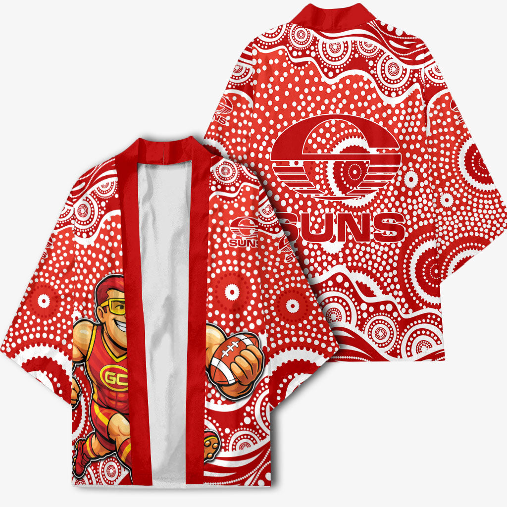 Gold Coast Suns Kimono Aboriginal Dot Pattern - Football Mascot Heritage Pride