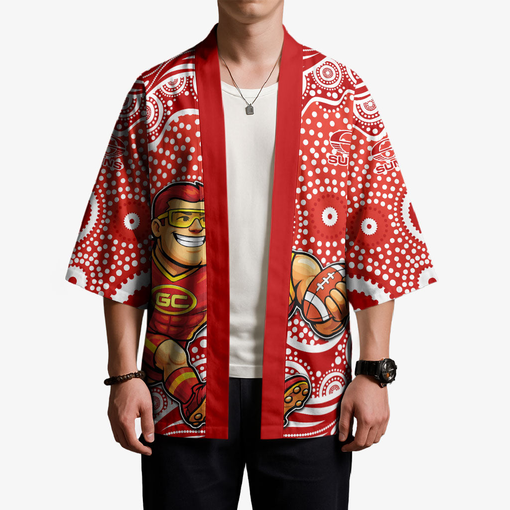 Gold Coast Suns Kimono Aboriginal Dot Pattern - Football Mascot Heritage Pride