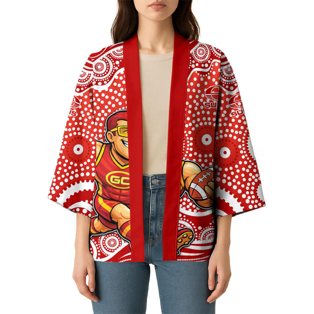 Gold Coast Suns Kimono Aboriginal Dot Pattern - Football Mascot Heritage Pride