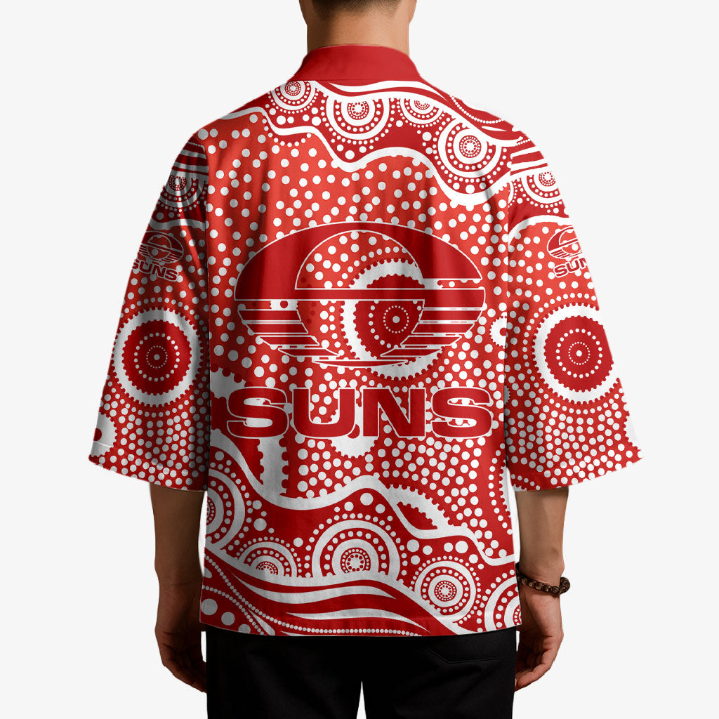 Gold Coast Suns Kimono Aboriginal Dot Pattern - Football Mascot Heritage Pride