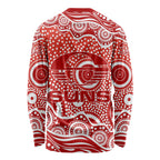 Gold Coast Suns Long Sleeve Shirt Aboriginal Dot Pattern - Football Mascot Heritage Pride