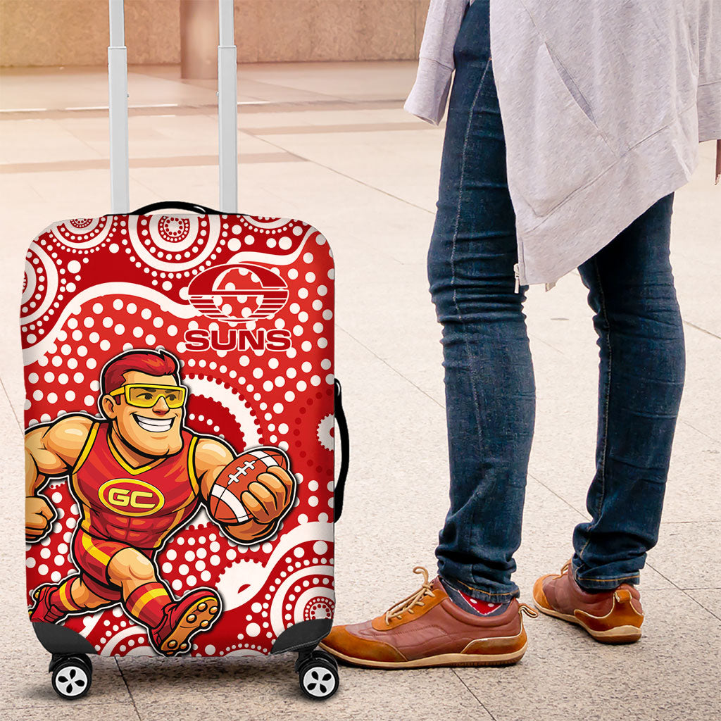 Gold Coast Suns Luggage Cover Aboriginal Dot Pattern - Football Mascot Heritage Pride