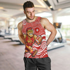 Gold Coast Suns Men Tank Top Aboriginal Dot Pattern - Football Mascot Heritage Pride