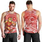 Gold Coast Suns Men Tank Top Aboriginal Dot Pattern - Football Mascot Heritage Pride