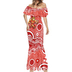 Gold Coast Suns Mermaid Dress Aboriginal Dot Pattern - Football Mascot Heritage Pride