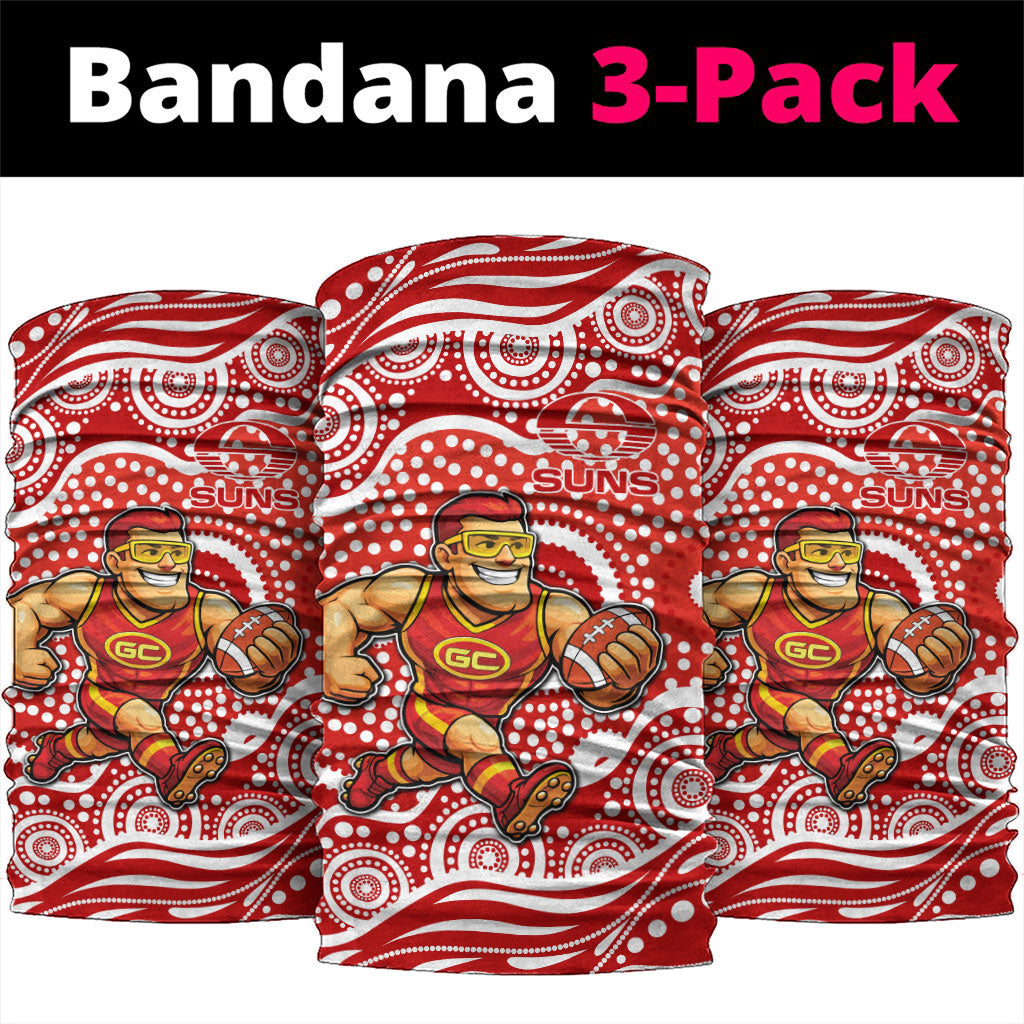 Gold Coast Suns Neck Gaiter Aboriginal Dot Pattern - Football Mascot Heritage Pride