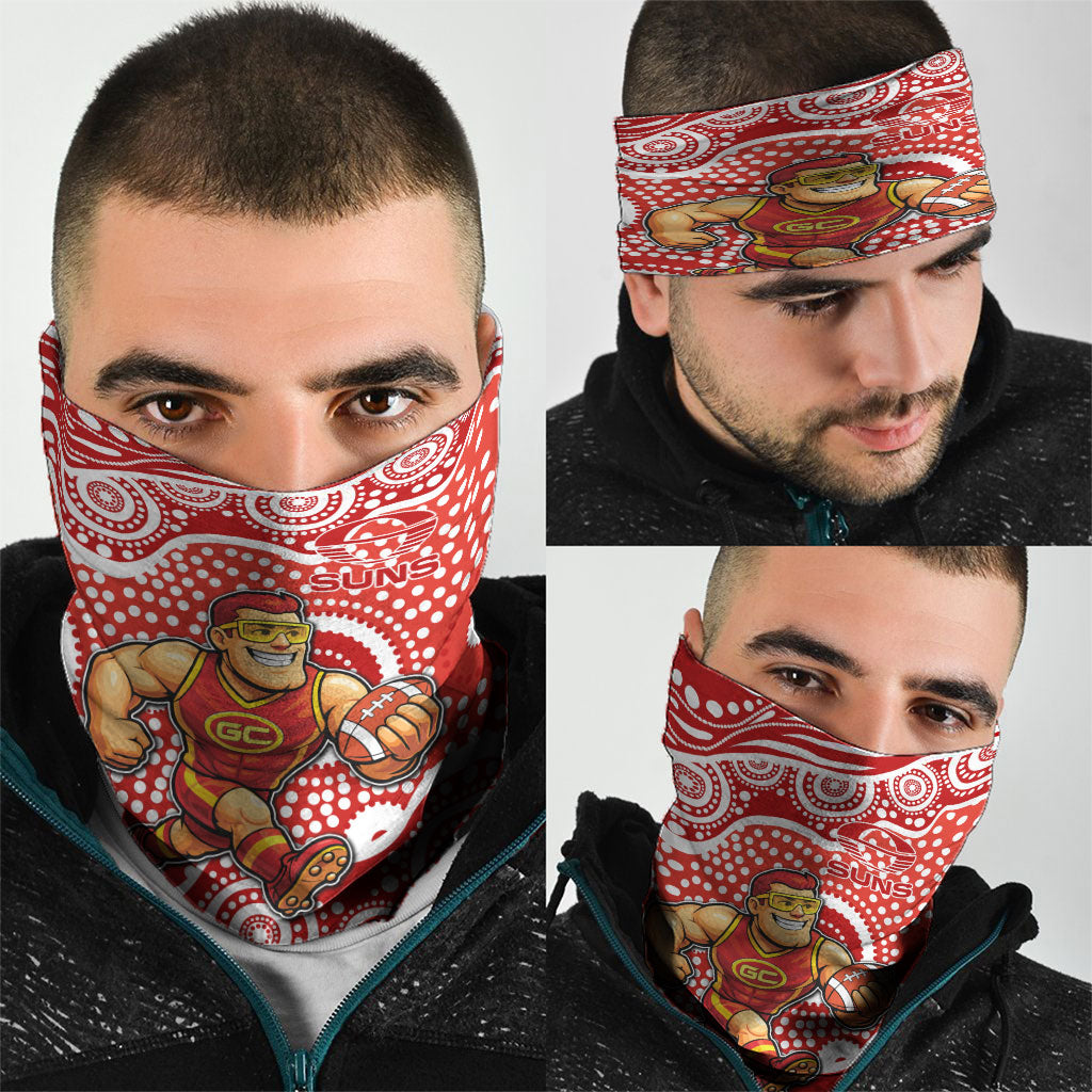Gold Coast Suns Neck Gaiter Aboriginal Dot Pattern - Football Mascot Heritage Pride