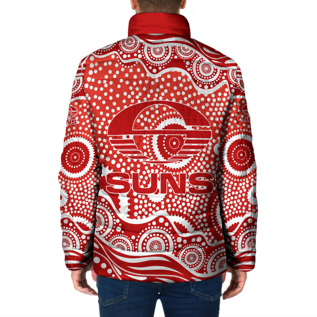 Gold Coast Suns Padded Jacket Aboriginal Dot Pattern - Football Mascot Heritage Pride