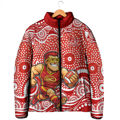 Gold Coast Suns Padded Jacket Aboriginal Dot Pattern - Football Mascot Heritage Pride