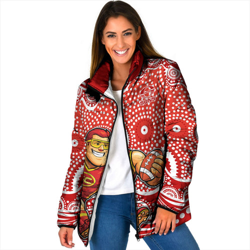 Gold Coast Suns Padded Jacket Aboriginal Dot Pattern - Football Mascot Heritage Pride