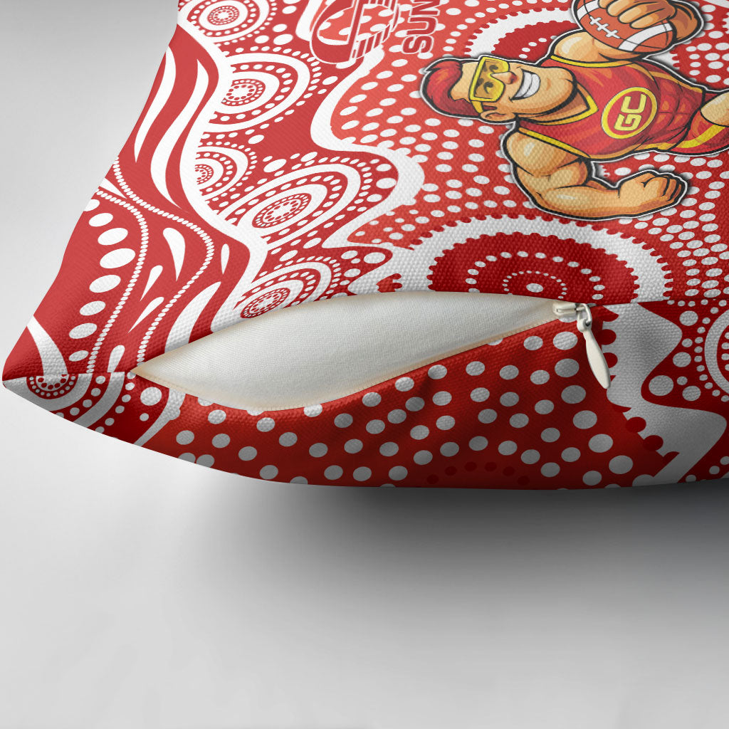 Gold Coast Suns Pillow Cover Aboriginal Dot Pattern - Football Mascot Heritage Pride