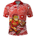 Gold Coast Suns Polo Shirt Aboriginal Dot Pattern - Football Mascot Heritage Pride