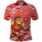 Gold Coast Suns Polo Shirt Aboriginal Dot Pattern - Football Mascot Heritage Pride