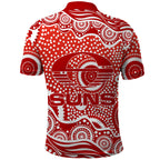 Gold Coast Suns Polo Shirt Aboriginal Dot Pattern - Football Mascot Heritage Pride