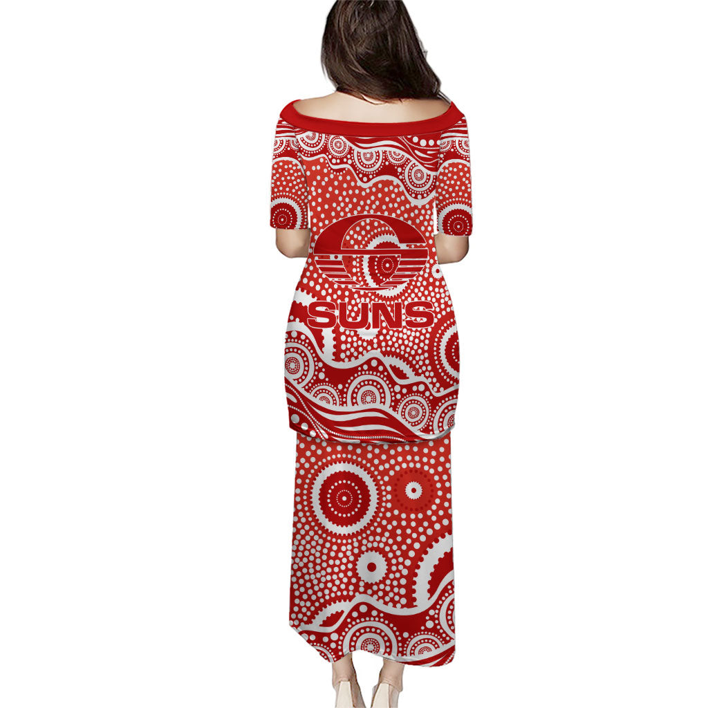 Gold Coast Suns Puletasi Aboriginal Dot Pattern - Football Mascot Heritage Pride