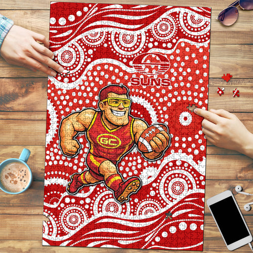 Gold Coast Suns Puzzle Aboriginal Dot Pattern - Football Mascot Heritage Pride