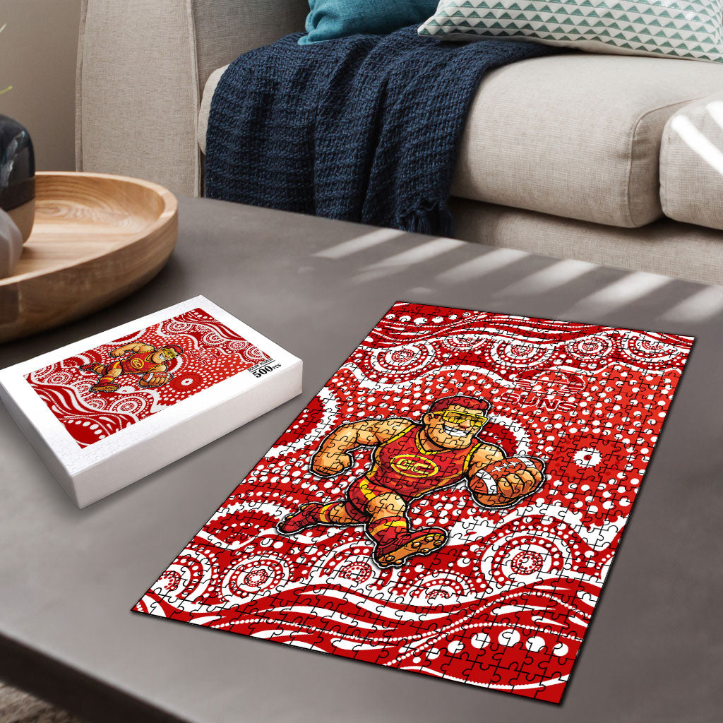 Gold Coast Suns Puzzle Aboriginal Dot Pattern - Football Mascot Heritage Pride