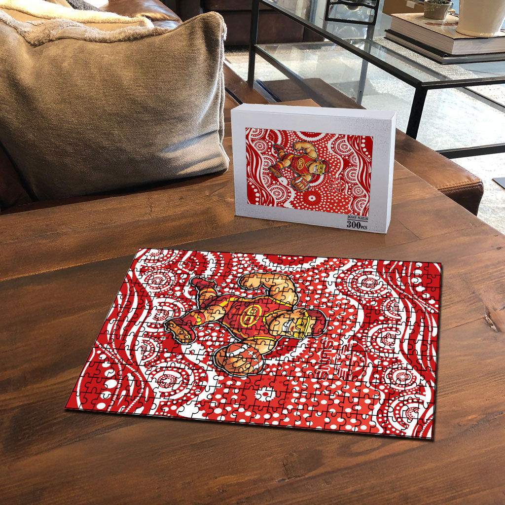 Gold Coast Suns Puzzle Aboriginal Dot Pattern - Football Mascot Heritage Pride