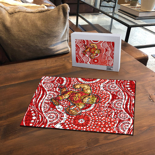 Gold Coast Suns Puzzle Aboriginal Dot Pattern - Football Mascot Heritage Pride
