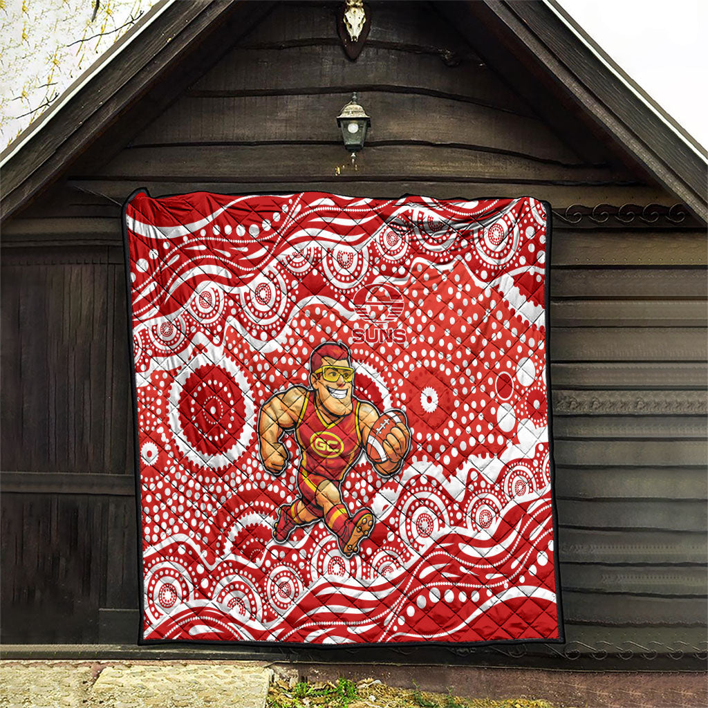 Gold Coast Suns Quilt Aboriginal Dot Pattern - Football Mascot Heritage Pride
