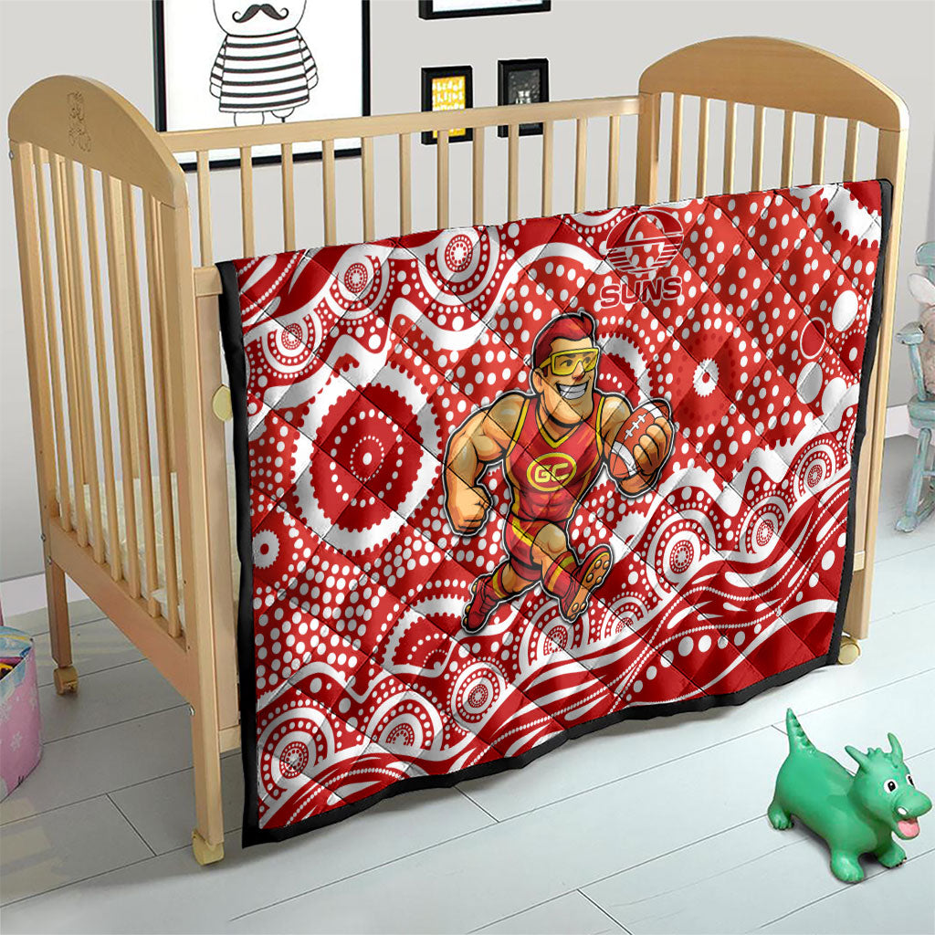 Gold Coast Suns Quilt Aboriginal Dot Pattern - Football Mascot Heritage Pride