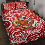 Gold Coast Suns Quilt Bed Set Aboriginal Dot Pattern - Football Mascot Heritage Pride