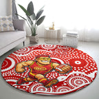 Gold Coast Suns Round Carpet Aboriginal Dot Pattern - Football Mascot Heritage Pride