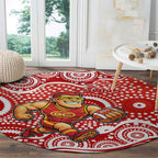 Gold Coast Suns Round Carpet Aboriginal Dot Pattern - Football Mascot Heritage Pride