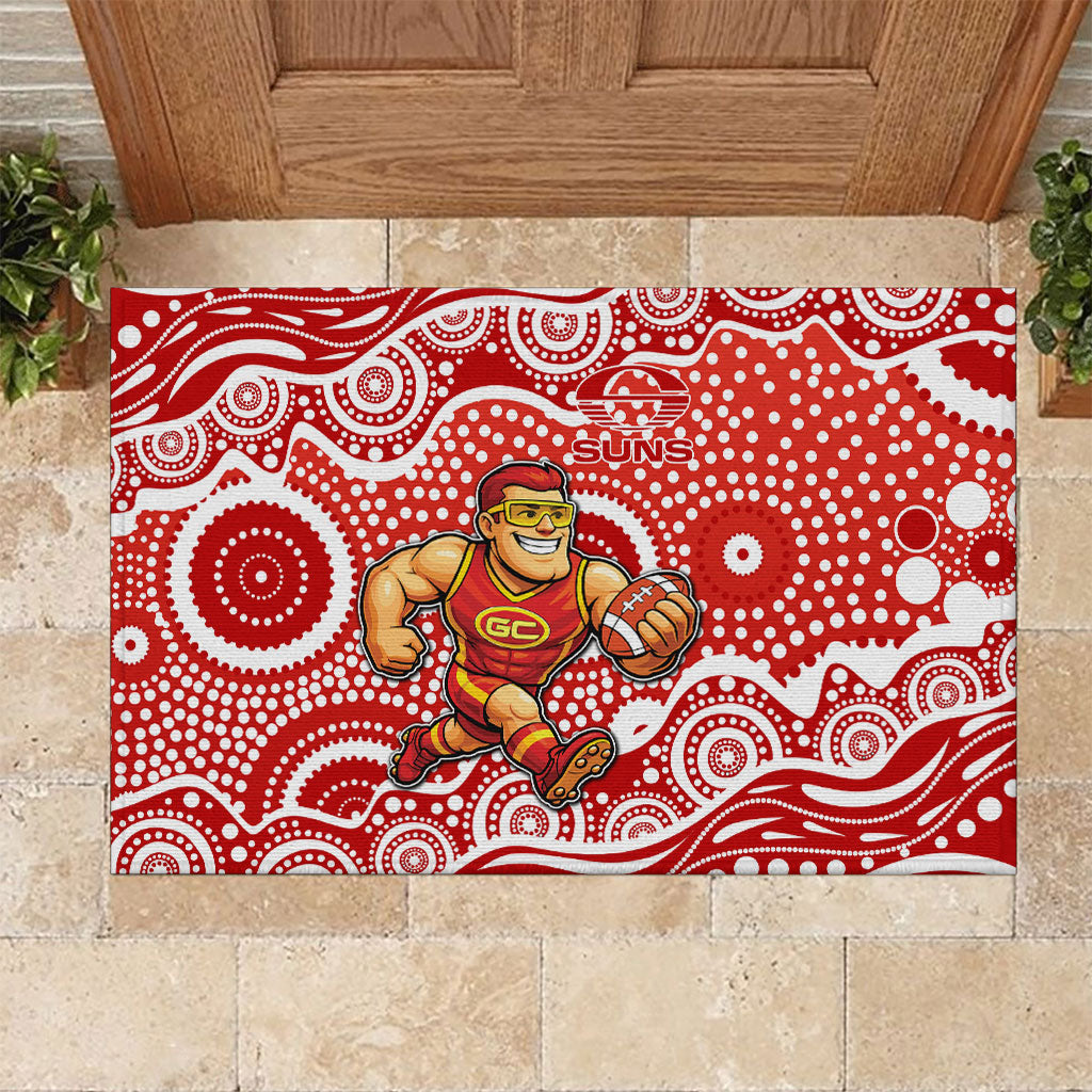 Gold Coast Suns Rubber Doormat Aboriginal Dot Pattern - Football Mascot Heritage Pride