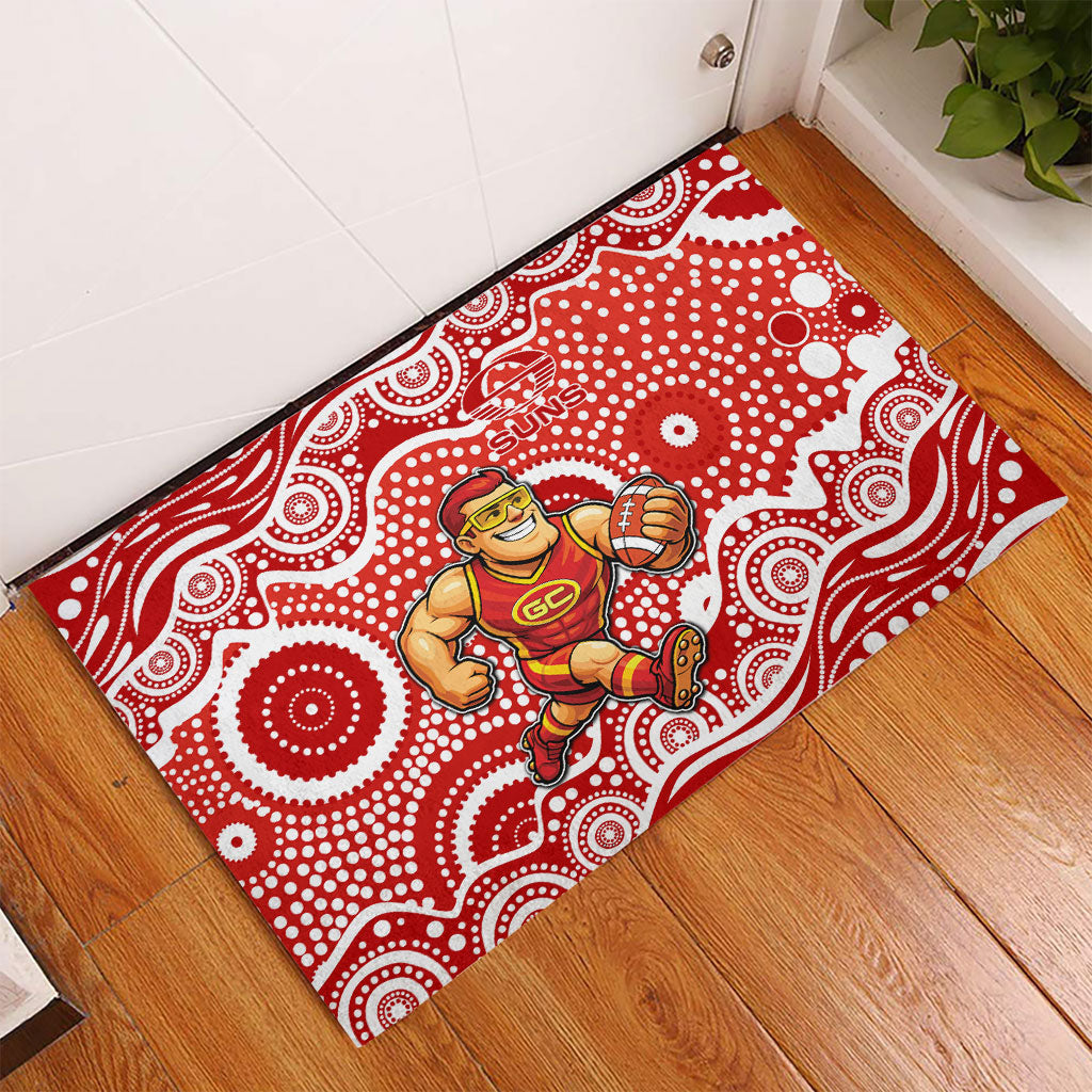 Gold Coast Suns Rubber Doormat Aboriginal Dot Pattern - Football Mascot Heritage Pride