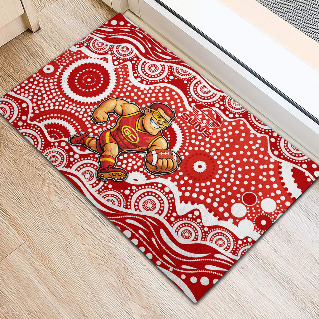 Gold Coast Suns Rubber Doormat Aboriginal Dot Pattern - Football Mascot Heritage Pride
