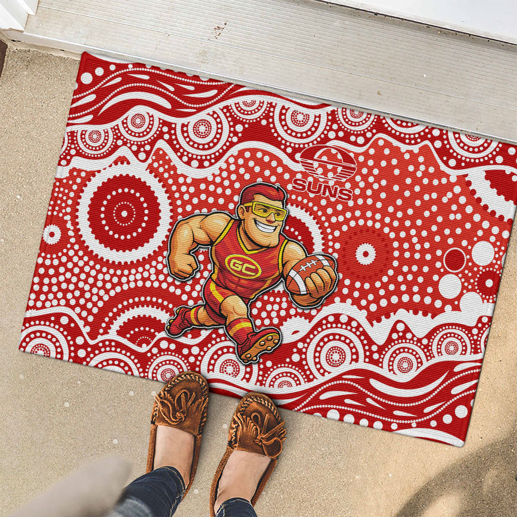 Gold Coast Suns Rubber Doormat Aboriginal Dot Pattern - Football Mascot Heritage Pride