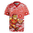 Gold Coast Suns Rugby Jersey Aboriginal Dot Pattern - Football Mascot Heritage Pride