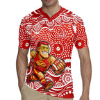 Gold Coast Suns Rugby Jersey Aboriginal Dot Pattern - Football Mascot Heritage Pride